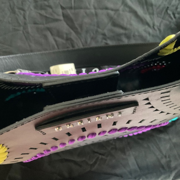 Orciani Carioca Leather Bag Tote - Black Fun Multicolor w/ Separate Wristlet NWT - Picture 15 of 16